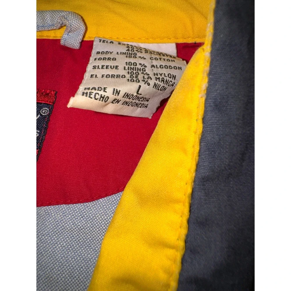 Bugle Boy‎ Classics Mens L Navy Yellow Red Zip Up Windbreaker Jacket